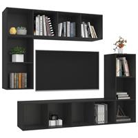 VidaXL 4-tlg. TV-Schrank-Set  Schwarz