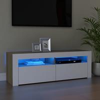 VidaXL TV-Schrank mit LED-Leuchten Weiß Sonoma-Eiche 120x35x40 cm Beige