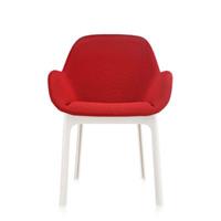 Kartell Clap Stühle  Gestellfarbe: weiss Bezu rot Solid Colour