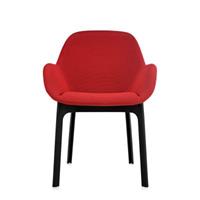 Kartell Clap Stühle  Gestellfarbe: schwarz Bezu rot Solid Colour