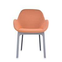 Kartell Clap Melange Stuhl Stühle  Gestellfarbe: grau Bezu orange