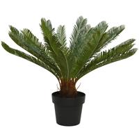 Groene Varenpalm Kunstplanten 60 Cm In Zwarte Pot - Kunstplanten/nepplanten - Varenpalms - Planten/plantjes