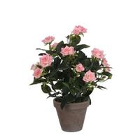 Roze Rozen Kunstplant 33 Cm In Pot Stan Grey - Kunstplanten/nepplanten