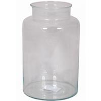 Glazen Melkbus Vaas/vazen 9 Liter Met Smalle Hals 19 X 30 Cm - Bloemenvazen Van Glas