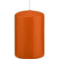 1x Oranje Cilinderkaarsen/stompkaarsen 5 X 8 Cm 18 Branduren - Geurloze Kaarsen Oranje - Woondecoraties