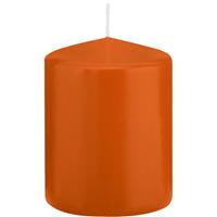 1x Oranje Cilinderkaarsen/stompkaarsen 6 X 8 Cm 29 Branduren - Geurloze Kaarsen Oranje - Woondecoraties