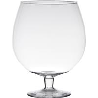 Transparante Luxe Stijlvolle Brandy Vaas/vazen Van Glas 30 Cm - Bloemen/terrarium Vaas Voor Binnen Gebruik