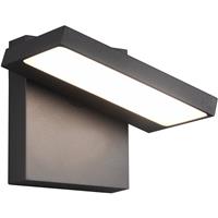 Led Tuinverlichting - Wandlamp Buitenlamp - Trion Ihson - 8w - Warm Wit 3000k - Draaibaar - Vierkant - Mat Antraciet -