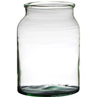 Bloemenvaas Van Gerecycled Glas Met Hoogte 25 Cm En Diameter 19 Cm - Glazen Transparante Vazen