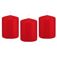 8x Rode Cilinderkaars/stompkaars 6 X 8 Cm 29 Branduren - Geurloze Kaarsen - Woondecoraties