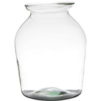 Bloemenvaas Van Gerecycled Glas Met Hoogte 26 Cm En Diameter 18 Cm - Glazen Transparante Vazen