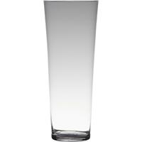 Transparante Home-basics Conische Vaas/vazen Van Glas 40 X 16.5 Cm - Bloemen/takken/boeketten Vaas Voor Binnen Gebruik