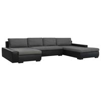 VidaXL Modulares Schlafsofa Kunstleder Schwarz Und Dunkelgrau