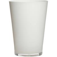 Luxe Witte Conische Stijlvolle Vaas/vazen Van Glas 30 X 22 Cm - Bloemen/boeketten Vaas Voor Binnen Gebruik