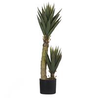 Beliani - Kunstpflanze Grün und Schwarz Kunststoff 90 cm Aloe Vera Form Dekoration Wohnzimmer Indoor - Schwarz