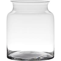 Transparante Luxe Stijlvolle Vaas/vazen Van Glas 27 X 22 Cm - Bloemen/boeketten Vaas Voor Binnen Gebruik