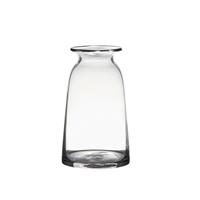 Transparante Home-basics Vaas/vazen Van Glas 23.5 X 12.5 Cm - Bloemen/takken/boeketten Vaas Voor Binnen Gebruik