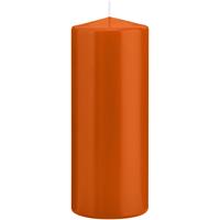 1x Oranje Cilinderkaarsen/stompkaarsen 8 X 20 Cm 119 Branduren - Geurloze Kaarsen Oranje - Woondecoraties