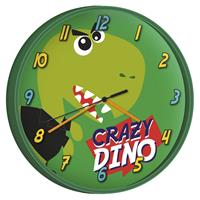 Kids Licensing Wandklok Crazy Dino Junior 25 Cm Groen