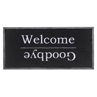 Strabox Droogloopmat Welcome/Goodbye zwart 40x80 cm