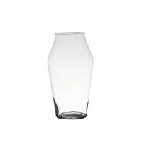 Transparante Home-basics Vaas/vazen Van Glas 25 X 16 Cm - Bloemen/takken/boeketten Vaas Voor Binnen Gebruik
