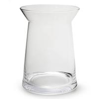 Transparante Trechter Vaas/vazen Van Glas 23 X 30 Cm - Woonaccessoires/woondecoraties - Glazen Bloemenvaas - Boeketvaas