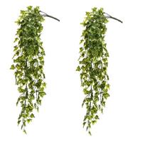 2x Kunstplant Groene Klimop Hedera Hangplant / Tak 75 Cm Uv Bestendig