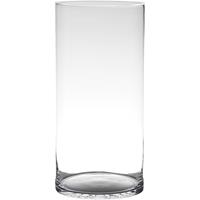 Hakbijl Glass Transparante home-basics cylinder vaas/vazen van glas x 19 cm -