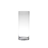 Transparante Home-basics Cylinder Vaas/vazen Van Glas 50 X 19 Cm - Bloemen/takken/boeketten Vaas Voor Binnen Gebruik