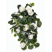 Witte Geranium Kunstplant Hangplant 70 Cm - Kunstplanten/nepplanten - Hangplanten