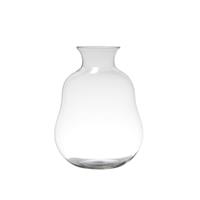 Transparante Home-basics Vaas/vazen Van Glas 40 X 29 Cm - Bloemen/takken/boeketten Vaas Voor Binnen Gebruik