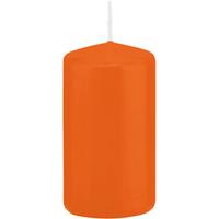 1x Oranje Cilinderkaarsen/stompkaarsen 6 X 12 Cm 40 Branduren - Geurloze Kaarsen Oranje - Woondecoraties