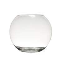 Transparante Ronde Bol Vissenkom Vaas/vazen Van Glas 23 X 30 Cm - Bloemen/boeketten Vaas Voor Binnen Gebruik