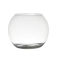 Transparante Ronde Bol Vissenkom Vaas/vazen Van Glas 20 X 25 Cm - Bloemen/boeketten Vaas Voor Binnen Gebruik