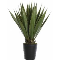 Groene Agave Kunstplant 85 Cm In Zwarte Pot - Kunstplanten/nepplanten - Succulenten