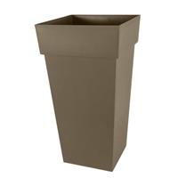 Eda Bloempot Xxl Toscane - Vierkant - 43,3 X 43,3 X H 80 Cm - 98 L - Bruin Bruin