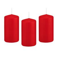 8x Rode Cilinderkaars/stompkaars 6 X 12 Cm 40 Branduren - Geurloze Kaarsen - Woondecoraties