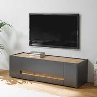 Brandolf TV Lowboard in Anthrazit und Wildeiche Optik 140 cm breit