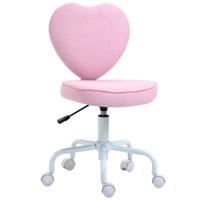 HOMCOM Schreibtischstuhl in Herzform rosa
