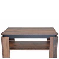 Möbel4Life Wohnzimmer Tisch in Holz Antik Optik und Schwarz Ablage