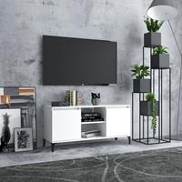 VidaXL TV-Schrank mit Metallbeinen  Weiß