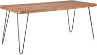 Wohnling Esstisch BAGLI Massivholz Sheesham Esszimmertisch modern Holztisch mit Metallbeinen Hairpin Legs braun