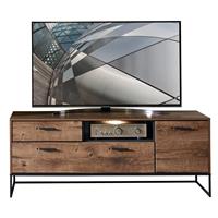 TV-Lowboard im Industrial Design in Haveleiche Cognac mit graphit MINNEAPOLIS-55 inkl. LED-Beleuchtung B/H/T ca: 156/62/48 cm