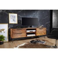 Design Hifi-Lowboard Sheesham Massiv Holz, mit Stauraum und Schubladen B/H/T ca. 160/54/40cm