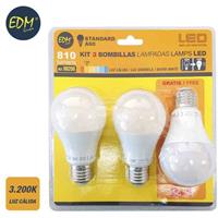 EDM Kit 3 Standard-LED-Lampen 10w E27 3200k warmes Licht  98206