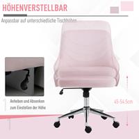 Vinsetto Bürostuhl Drehstuhl Arbeitstuhl mit Wippenfunktion höhenverstellbar Samt Rosa - rosa