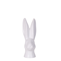 Beliani - Ostern Dekofigur Osterhase Hasenfigur Weiß Keramik Osterdeko Hasenkopf 26 groß - Weiß