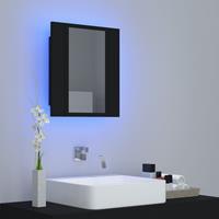 vidaXL Badkamerkast met spiegel en LED 40x12x45 cm zwart