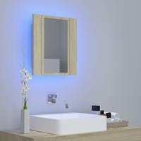 vidaXL Badkamerkast met spiegel en LED 40x12x45 cm sonoma eikenkleurig