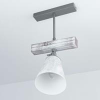 LICHT-ERLEBNISSE Drehbare Deckenlampe Holz in Shabby Weiß Grau E27 AGAP